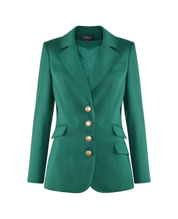 Приталенный пиджак с пуговицами Цвет Зеленый