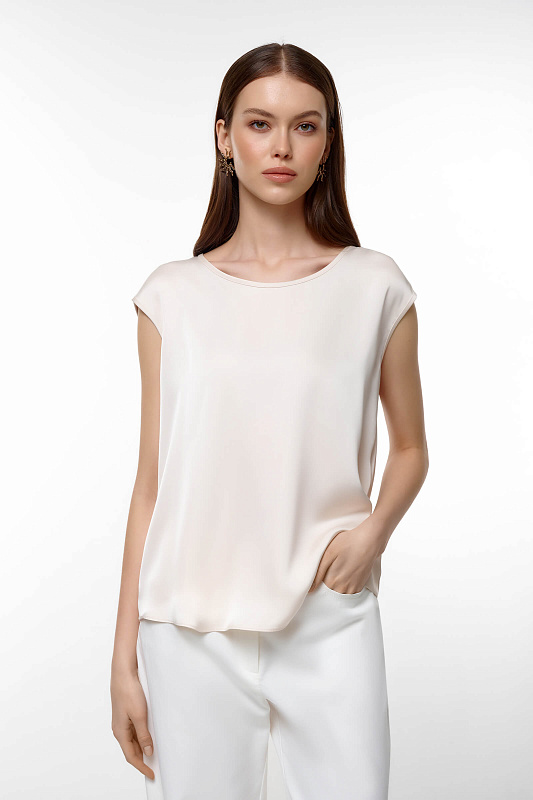 Топ из поливискозы Цвет Бежевый