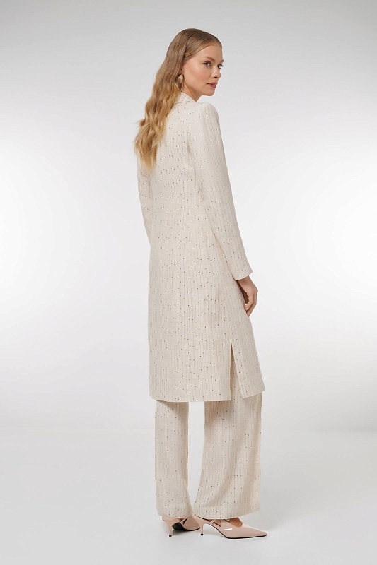 Удлиненный плащ с пайетками Цвет Бежевый Изображение 2