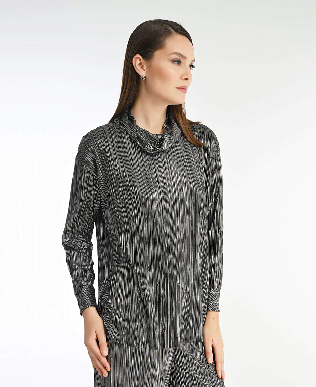 Блузка с металлическим эффектом Цвет Серый