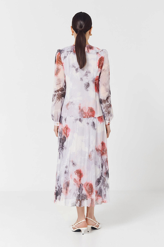 Платье с воланами и цветочным принтом Цвет Мультиколор Изображение 2