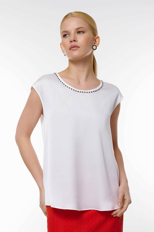 Топ с бисером Цвет Белый