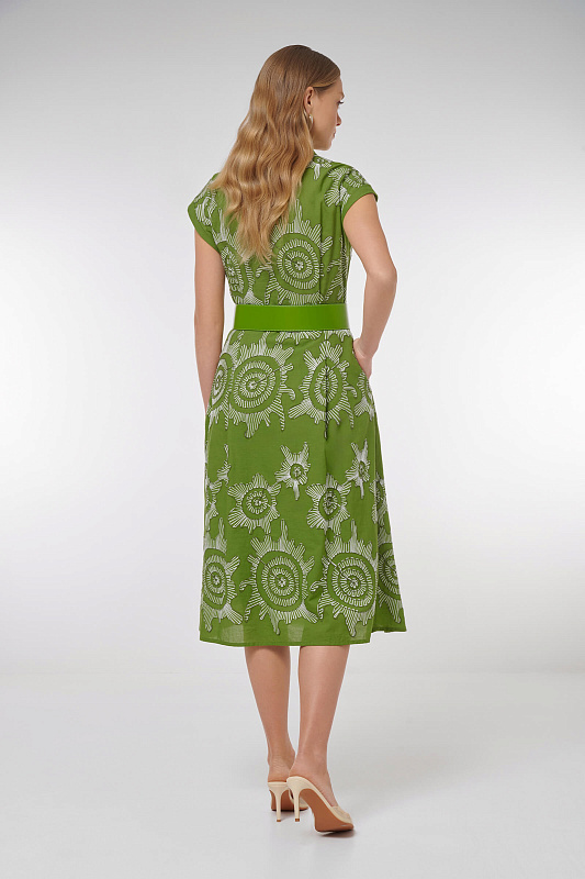 Платье миди с абстрактным принтом Цвет Мультиколор Изображение 2