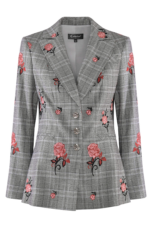 Пиджак с комбинированным принтом Цвет Серый