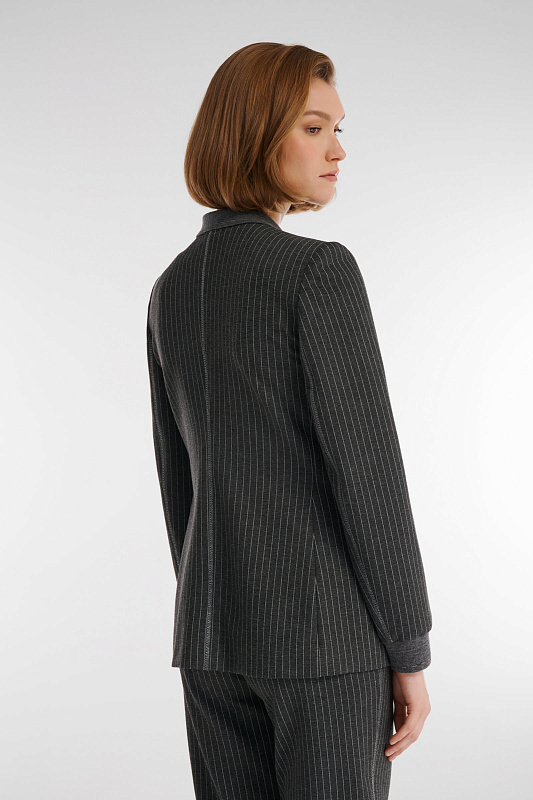 Жакет в полоску из смесовой вискозы Цвет Серый Изображение 2