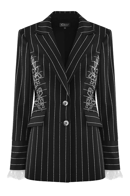 Пиджак с цветочным узором Цвет Черный