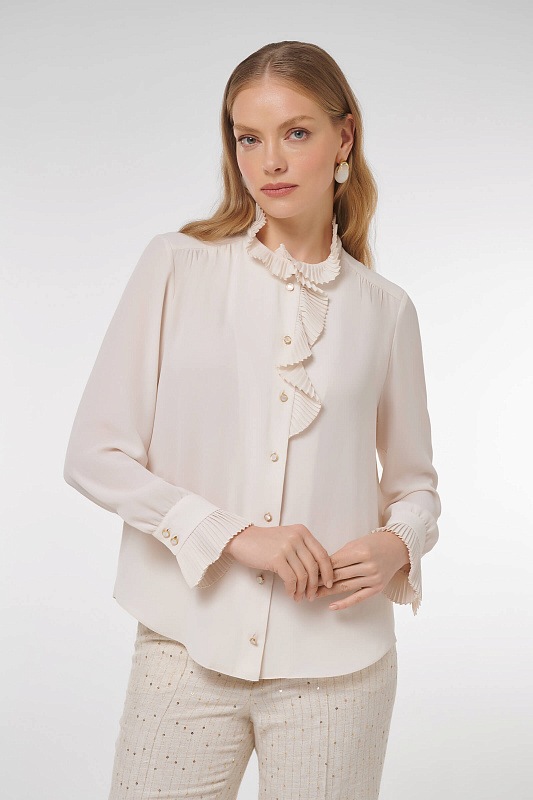 Рубашка с длинным рукавом Цвет Бежевый