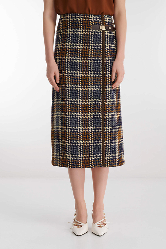 Фактурная юбка из смесовой вискозы Цвет Мультиколор