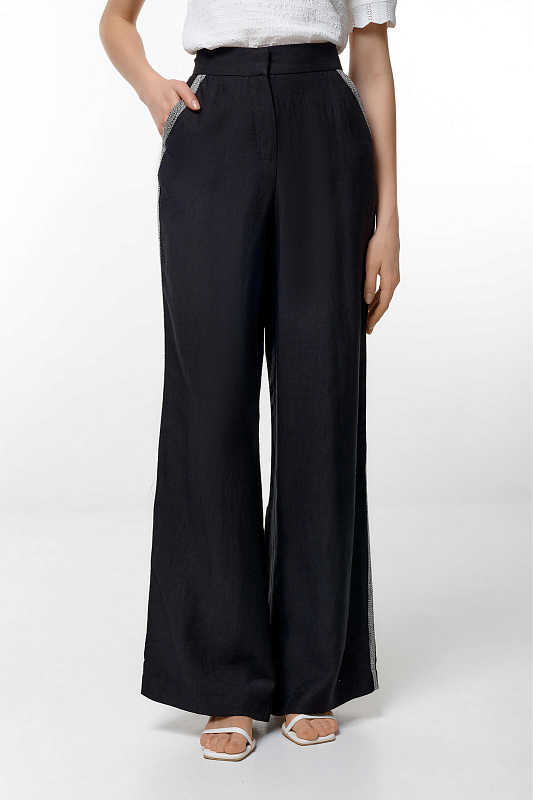 Широкие брюки с окантовкой Цвет Черный