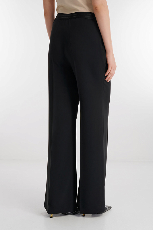 Расклешенные брюки из поливискозы Цвет Черный Изображение 2
