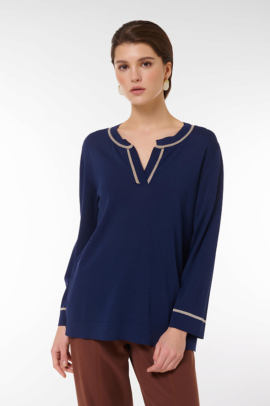 Джемпер свободного кроя Цвет Синий