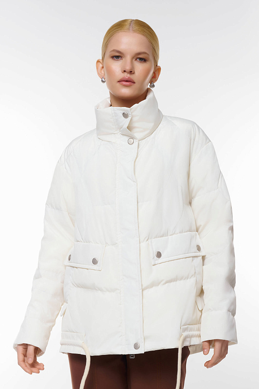 Стеганная куртка на кулиске Цвет Бежевый