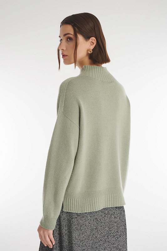 Свитер с пуговицами на рукавах Цвет Оливковый Изображение 2