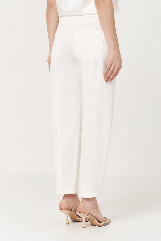 Укороченные брюки багги Цвет Кремовый Изображение 2