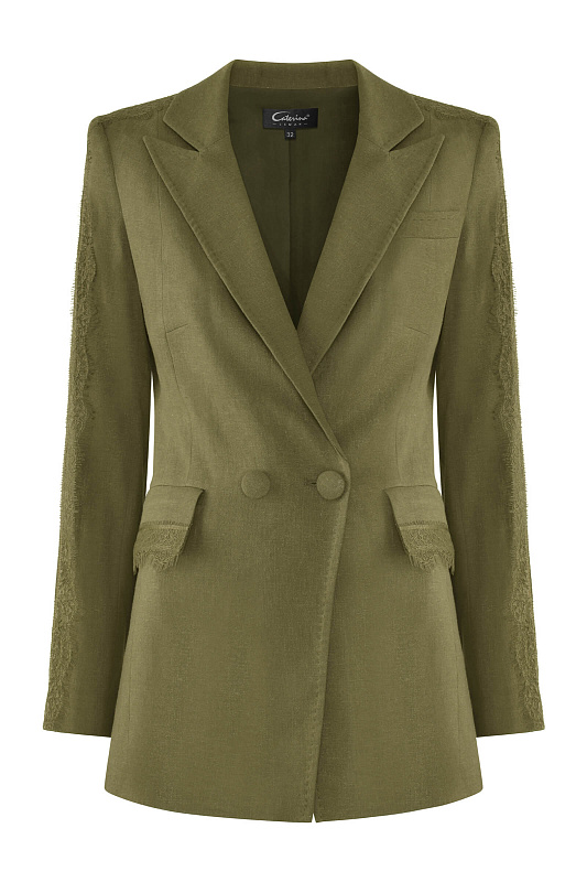 Жакет из вискозы и льна Цвет Зеленый