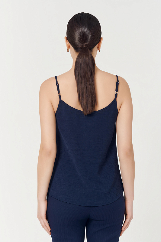 Топ из муслина Цвет Синий Изображение 2