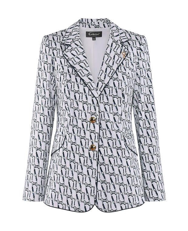 Приталенный пиджак с английским воротником Цвет Белый