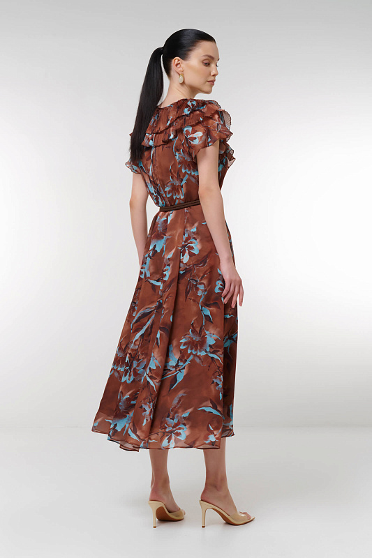 Платье с цветочным принтом Цвет Коричневый Изображение 2