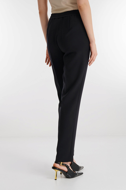 Зауженные брюки из смесовой вискозы Цвет Черный Изображение 2