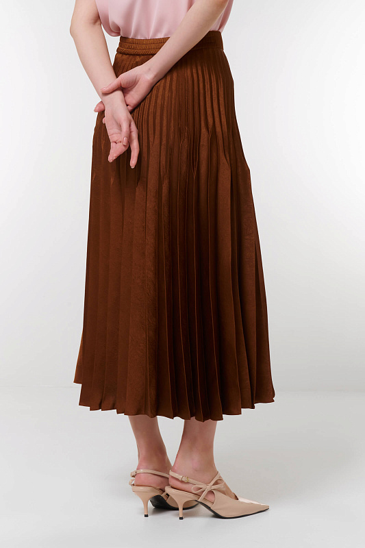 Юбка плиссированная Цвет Коричневый Изображение 2