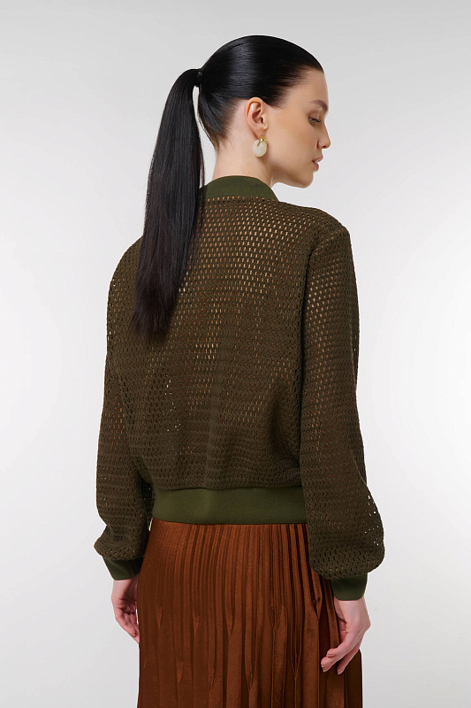 Жакет  на молнии с перфорацией Цвет Зеленый Изображение 2