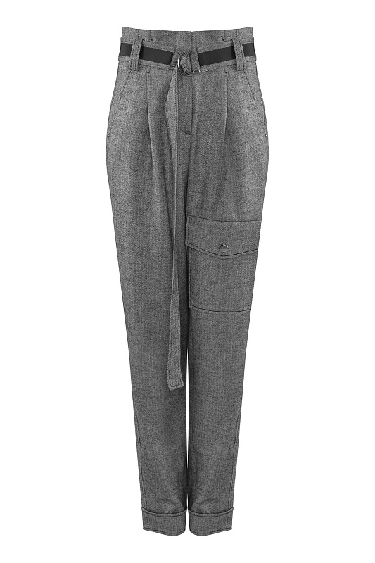 Брюки карго из поливискозы Цвет Серый