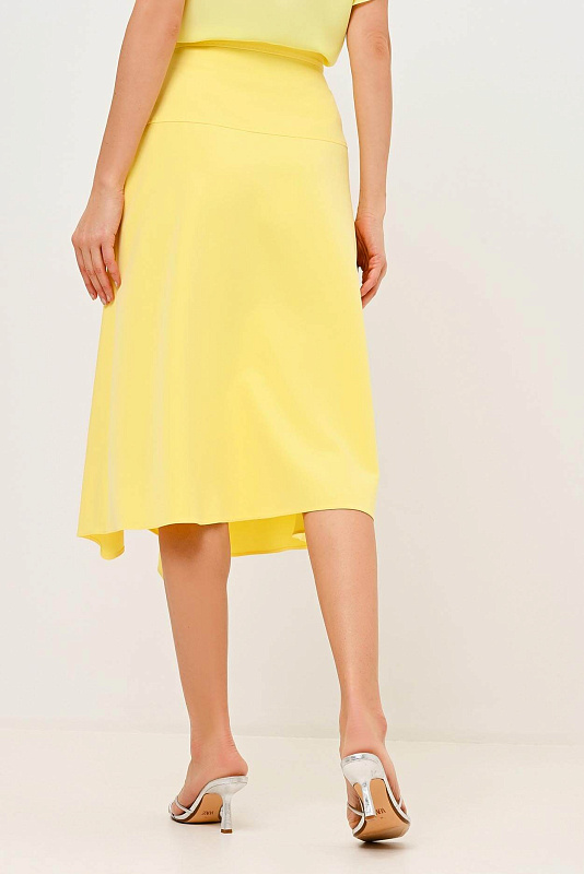 Асимметричная юбка с подкладкой Цвет Желтый Изображение 2