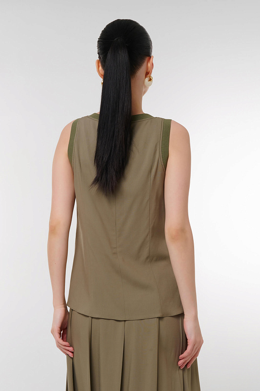 Топ с вискозой Цвет Оливковый Изображение 2
