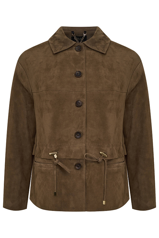 Удлиненная куртка из натуральной кожи Цвет Коричневый