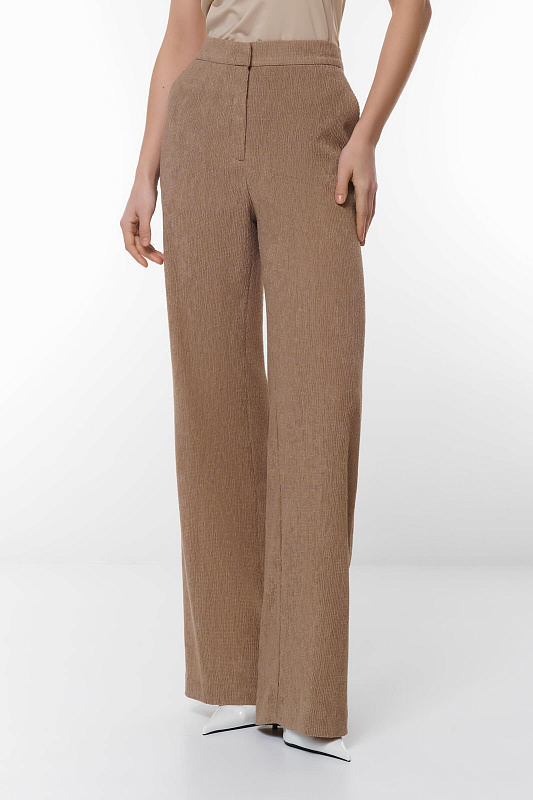 Брюки из фактурного материала Цвет Бежевый