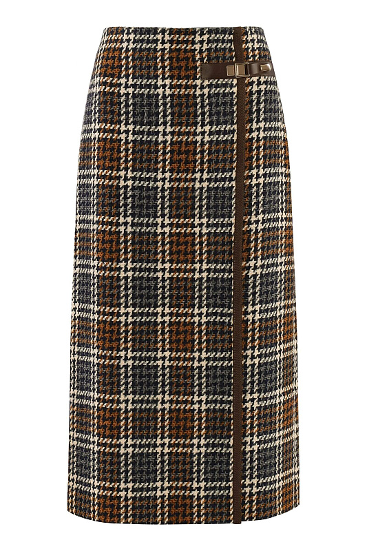 Фактурная юбка из смесовой вискозы Цвет Мультиколор