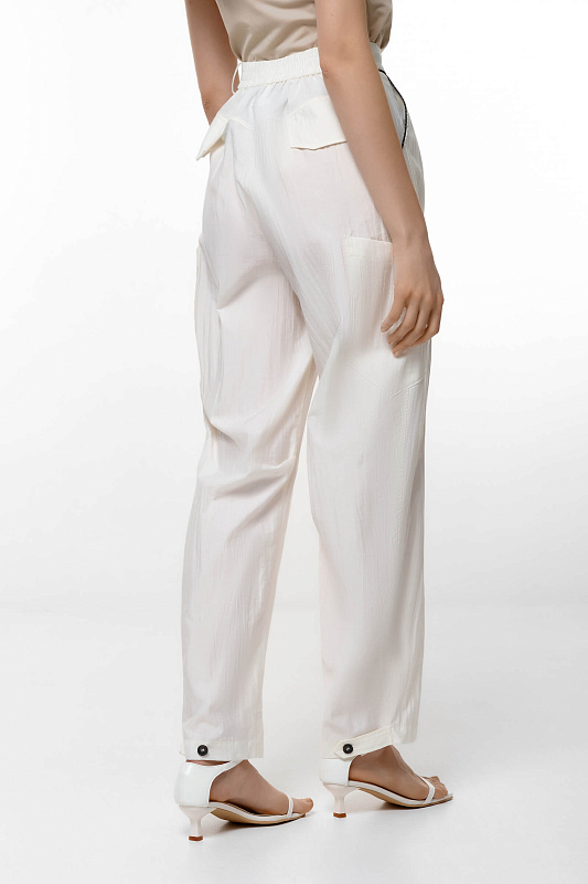 Брюки-багги с карманами Цвет Кремовый Изображение 2