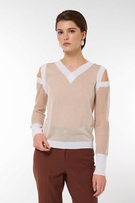 Джемпер с люрексом Цвет Бежевый