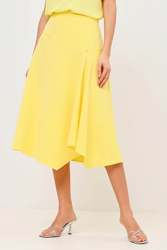 Асимметричная юбка с подкладкой Цвет Желтый