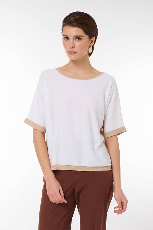 Джемпер с люрексом Цвет Белый