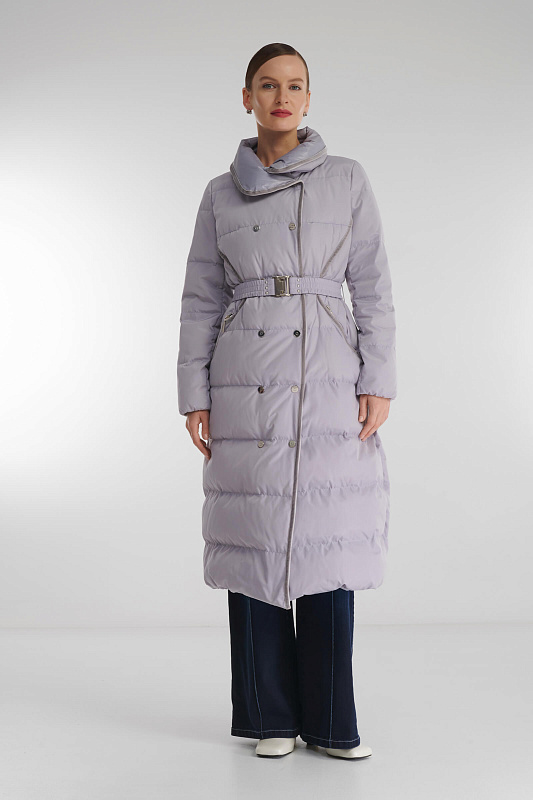 Длинное пуховое пальто Цвет Серый