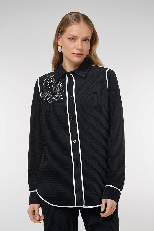 Рубашка с вышивкой Цвет Черный