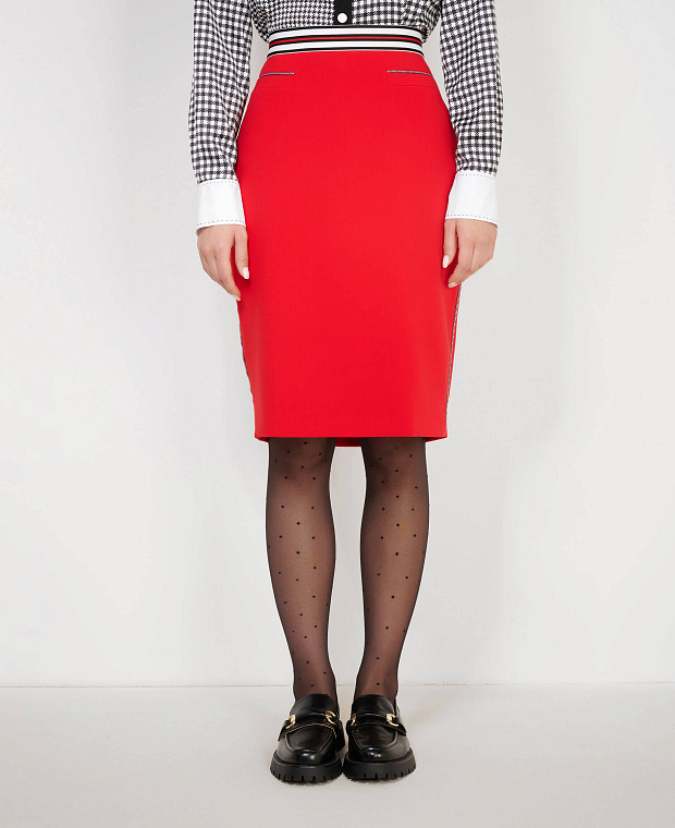 Элегантная юбка-карандаш Цвет Красный