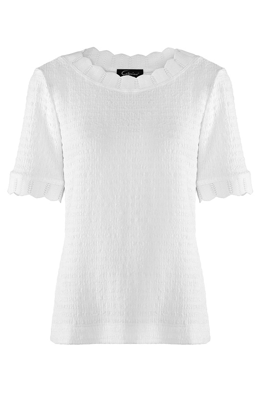 Блузка с ажурной окантовкой Цвет Белый