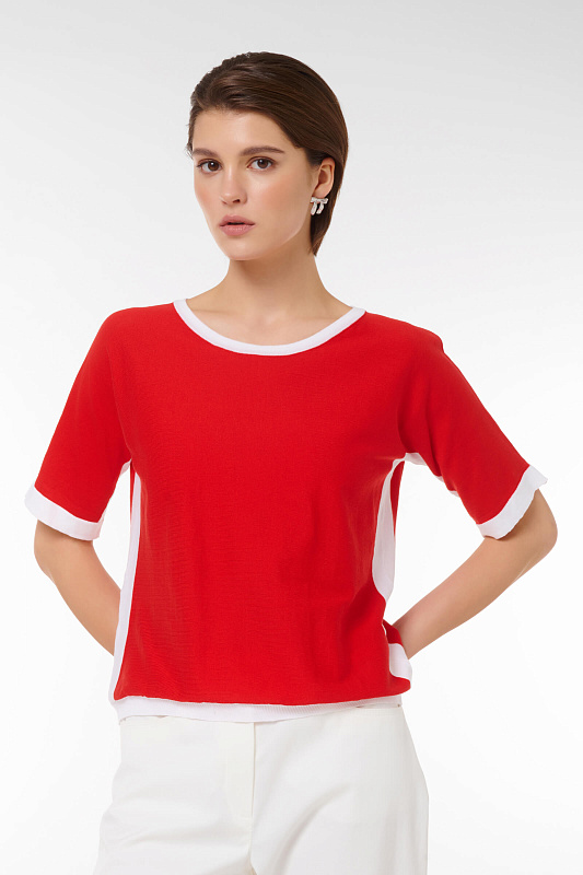 Джемпер с люрексом Цвет Красный