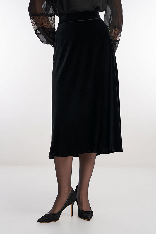 Бархатная юбка Цвет Черный