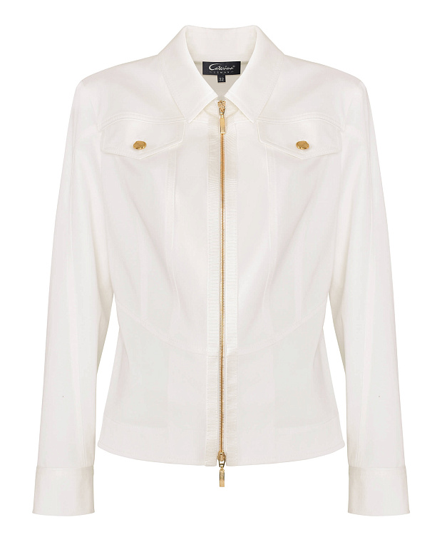 Приталенный жакет на молнии Цвет Кремовый