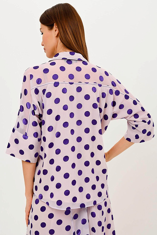 Блузка с рисунком «полька-дот» Цвет Фиолетовый Изображение 2