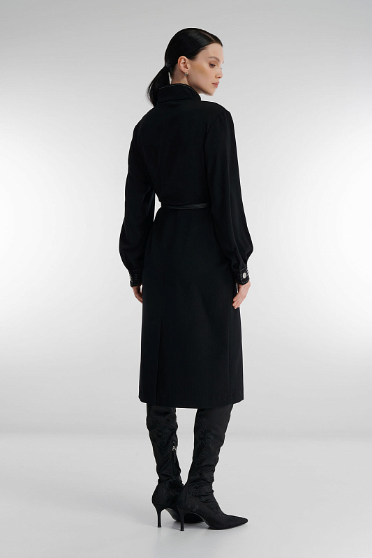 Фактурное платье-рубашка Цвет Черный Изображение 2