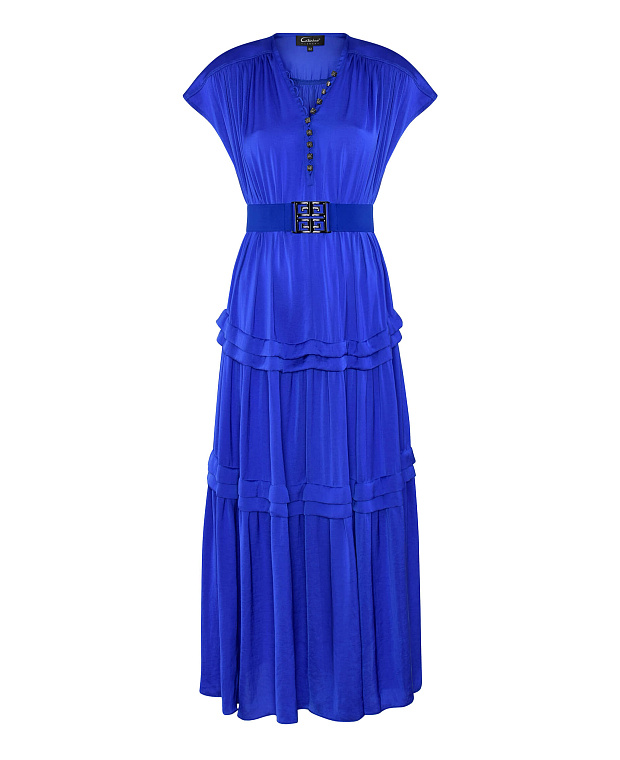 Платье с двухъярусной юбкой Цвет Синий