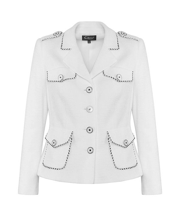 Приталенный пиджак на пуговицах Цвет Белый