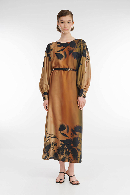 Платье с вырезами на рукавах Цвет Мультиколор