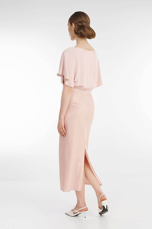 Платье-футляр с вырезом-лодочкой Цвет Розовый Изображение 2