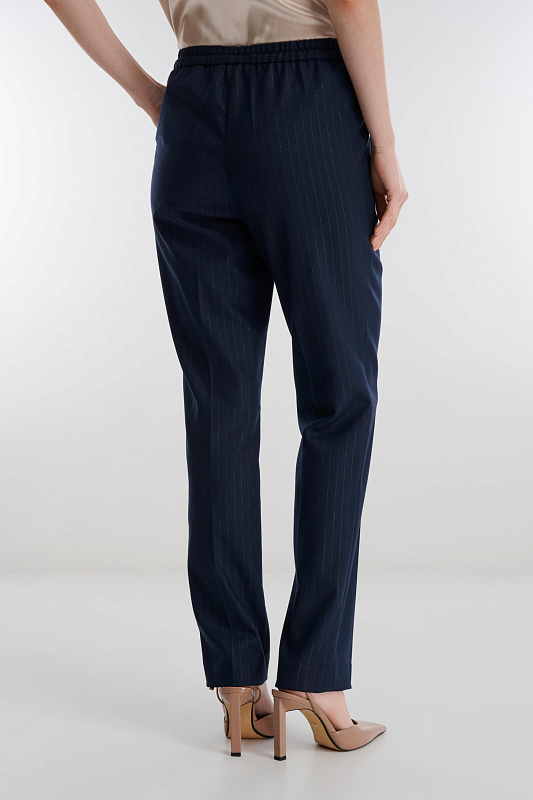 Брюки в полоску с люрексом Цвет Синий Изображение 2