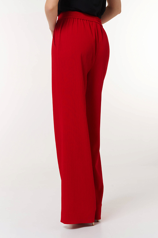 Широкие брюки на резинке Цвет Красный Изображение 2